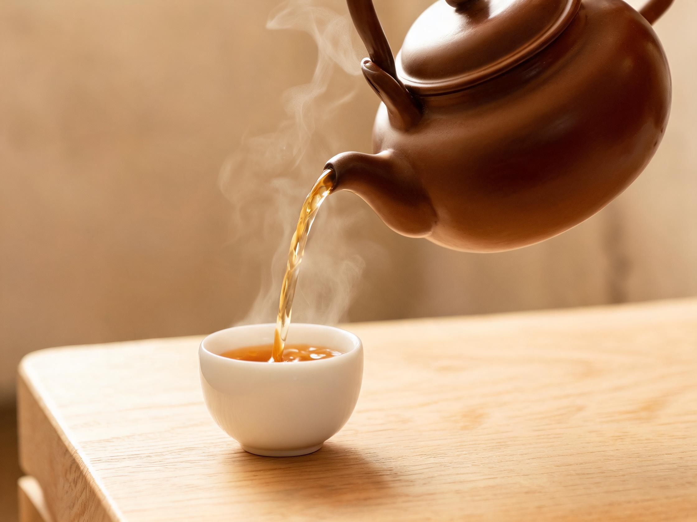 杭州抓龙筋馆茶饮区两杯草本茶俯拍